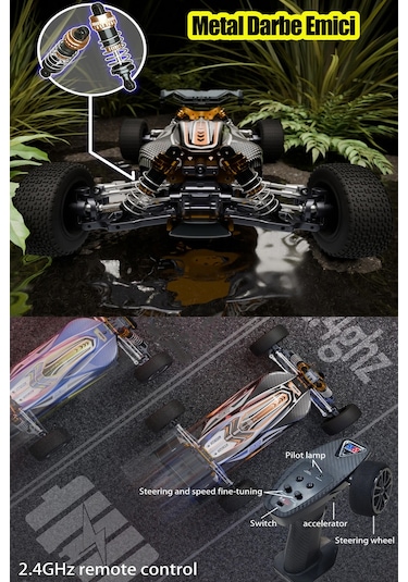 1:14 70 Km Hız Yapan Metal Gövde Ve Alaşım Rc Araba Hunter 4x4 Fırçasız Motor Uzaktan Kumandalı Araba
