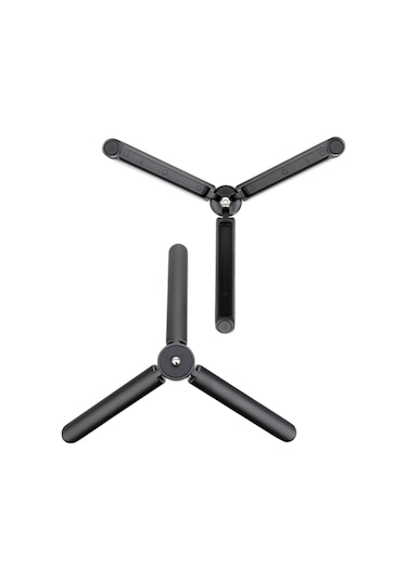 Hafif Mini Masaüstü Tripod Alüminyum Alaşımlı Tripod Standı 1/4 İnç Vida Anahtarı İle Dslr Ildc Kamera Video Kamera Projektör İçin Siyah