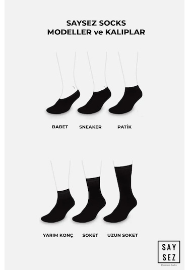 Saysez Bambu Erkek Soket Uzun Beyaz Çorap Dikişsiz Premium Kutulu 6'lı Beyaz