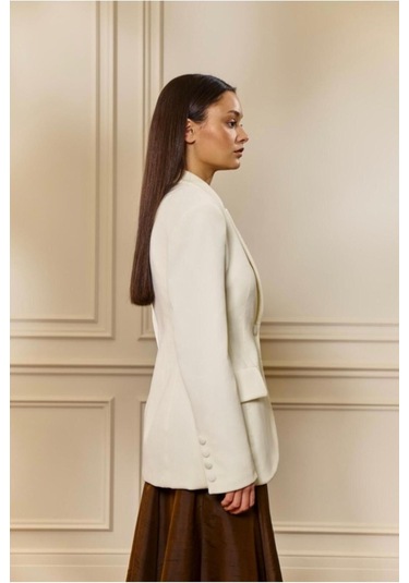 Siyay Bellean Blazer Ceket Beyaz