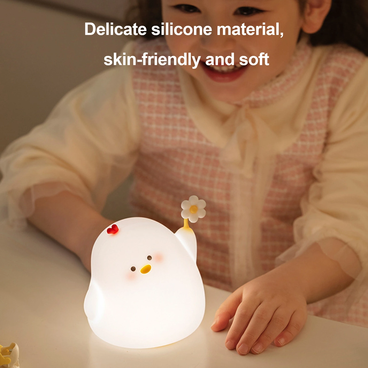 Folinda Yumuşak Işık Bebek Besleme Göz Korumalı Şarj Edilebilir Gece Lambası - Bir Dokunuşta Açılır, 3 Seviye Işık, Gecikmeli Kapatma, 1200mah Pil Beyaz