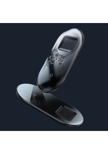 Maiyame Baseus 15w Çiftli Kablosuz Şarj Aleti, Qi Sertifikalı, İphone Ve Android Uyumlu, Bs-w508 Siyah