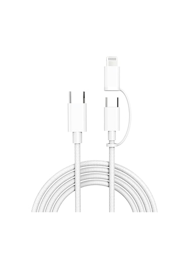 Micflip A22 2in1 Pd Type-c To Type-c + Lightning Mfı Sertifikalı Data Ve Şarj Kablosu 240w 1m Beyaz