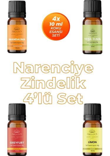 Narenciye Zindelik 4'lü Set Oda Kokusu Esansı - Enerji Verici 4x10ml Meyveli