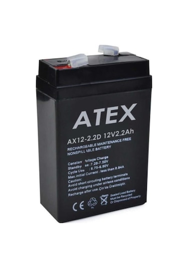Atex Plus 12V 2.2Ah Dikey Bakımsız Kuru Akü