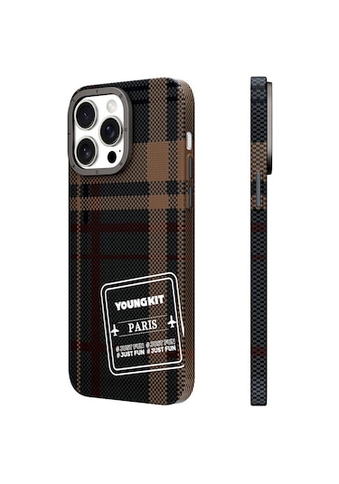 Iphone Uyumlu 15 Pro Kılıf Ekose Desenli