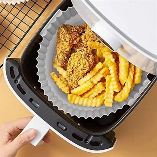 Renkli Isıya Dayanıklı Yıkanılabilir Silikon Fırın Ve Airfryer Yuvarlak Pişirme Matı 20 Cm 5256 Çok Renkli