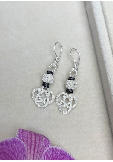 Gümüş Kazaziye Şems Düğümü Kolye Küpe Set - Set09
