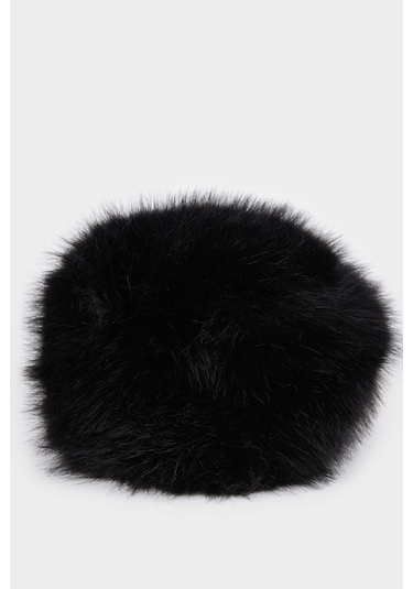 Defacto Kadın Pamuklu Pelüş Şapka E9959axnsbk26 Siyah-bk26