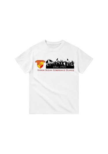 Göztepe İsyan Kısa Kollu Bisiklet Yaka T-shirt Beyaz