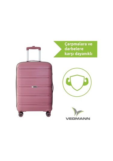Vegmann Polipropilen Pp Atlas Mürdüm Orta Boy Valiz Mürdüm