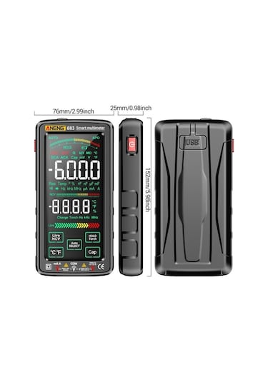 Maoyaya Aneng 683 Dokunmatik Ncv İndüksiyon Multimetre Dijital Yüksek Hassasiyetli Yanmaya Dğ. Ölçüm Cihazı 44773543