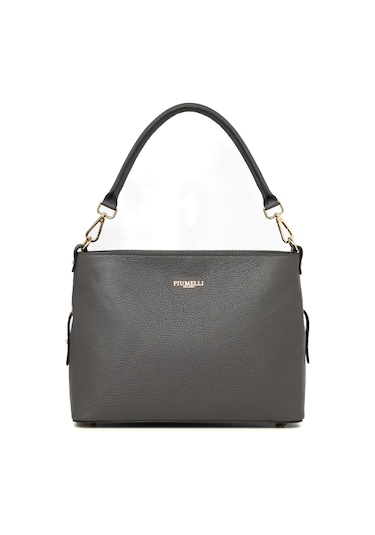 D27 Dark Grey Omuz Çantası Kadın Grazıa Piumelli Milano Bag Gri