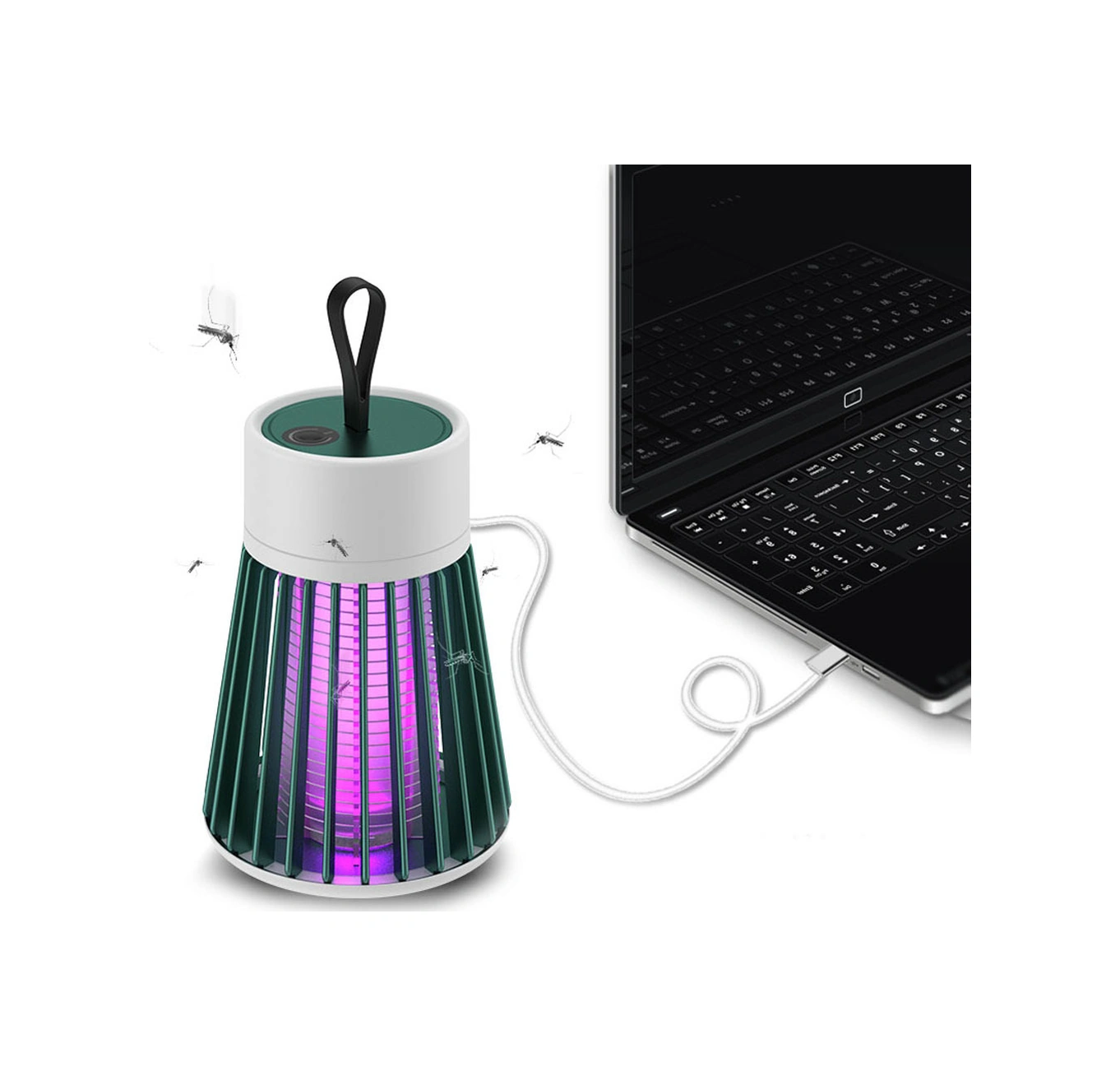 Xindoker Usb Şarjlı Sessiz Elektrik Şoklu Bataklık Işığı - 365nm Mor Işık, 20-100m², Pil Ve Kablolu, Gri Renk Gri