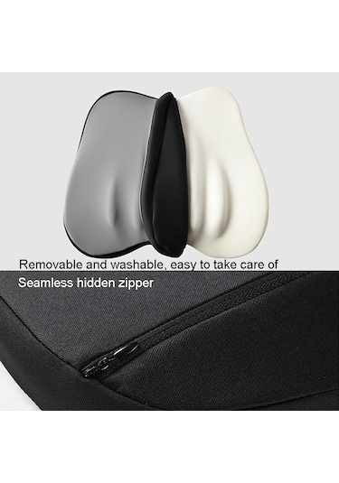 Sones Araba Hafızalı Köpük Boyun Yastığı Araba Boyun Desteği İpek Yastık Araba Koltuğu Servikal Yastık, Stil: Bel Pedi Gri