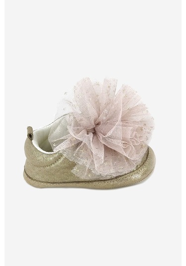 Funny Baby 7060 Tüllü Cırtlı Bebek Ayakkabı Altın