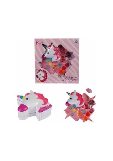 Sunman Unicorn Şekilli 3 Katlı Makyaj Güzellik  Seti