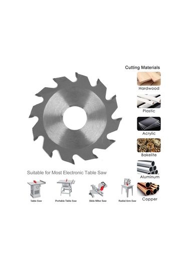 Neevoyu 4'lü Testere Bıçakları Seti: 63mm Alaşımlı 12 Diş + Hss 60 Diş + Reçine + 60mm Zımparalı, Dayanıklı, Keskin, Sert Malzeme