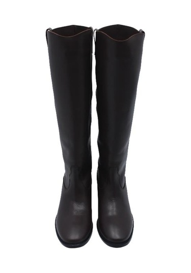 Poletto Hakiki Deri Kahve Çizme Topuklu 482 15-2259 Kahverengi