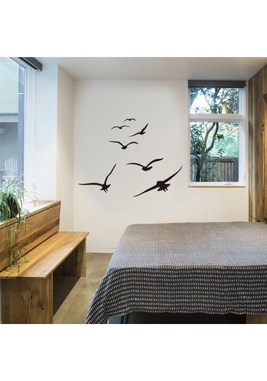 Bir Sürü Deniz Kuşları Duvar Çıkartmaları Oturma Odası Yatak Odası Ev Arka Plan Diy Dekorasyon Duvar Sanatı Çıkartmaları Oyma Çıkartmalar Diğer