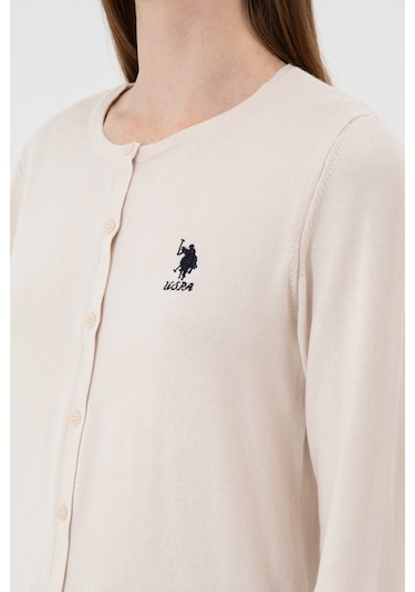 U.s. Polo Assn. Kadın Krem Hırka Triko 50313624-vr071 Krem