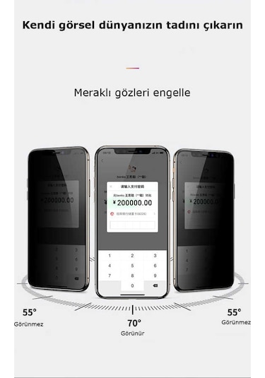 Nihcase Apple Uyumlu iPhone 14 Pro Kor Privacy Hayalet Ekran Koruyucu