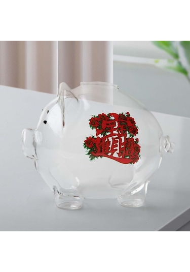 Suntek Cam Domuz Heykelcik Masaüstü El Sanatları Çocuklar