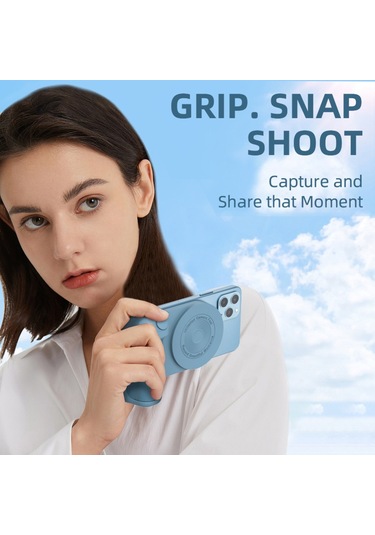 Springsun Kablosuz Şarjlı Manyetik Telefon Tutucu, El Tipi Stabilizatör Selfie Sehpası Bluetooth Kamera Aparatı İphone/android Mavi