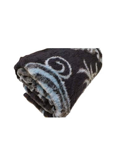 Algelsineve Çift Kişilik Lüks Peluş Akrilik Uşak Battaniyesi Lacivert