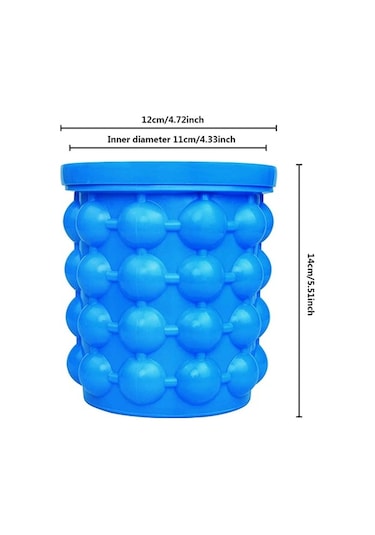 Jialan Buz Küpü Kalıp Buz Tepsileri Büyük Yuvarlak Silikon Buz Sq Mavi