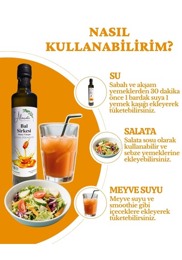 Bal Sirkesi Doğal Fermantasyon 500 Ml X2 Adet