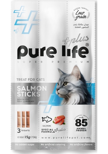 Purelife Plus Somonlu Kedi Ödül Çubukları 15 G
