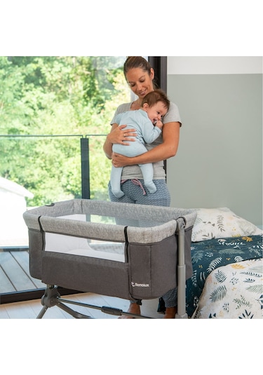 Renolux Cododo Sidenest Griffin Anne Yanı Yatak Beşik Füme