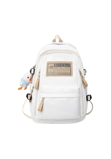 Gençler İçin Şık Ve Dayanıklı Büyük Kapasiteli Okul Çantası Üniversite, Lise Ve Ortaokul Öğrencilerine Özel Modaya Uygun Seyahat Ve Günlük Kullanım Sırt Çantası Beyaz