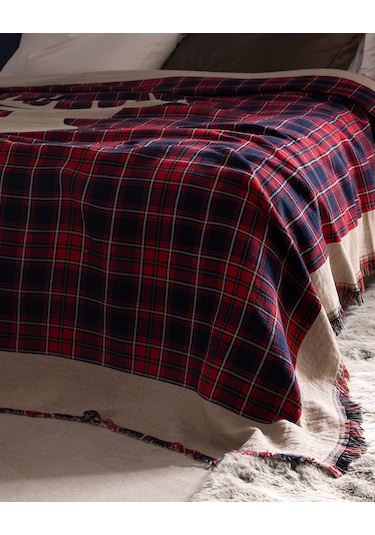 Madame Coco Valensole King Size %100 Pamuk Yatak Örtüsü - Kırmızı Kırmızı