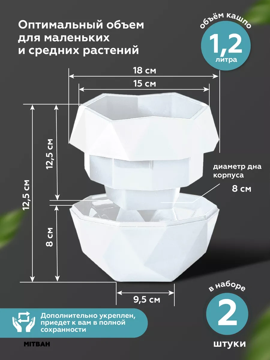 Mıtbah 2 Adet 1,2 Litrelik Küçük Çiçek Saksıları Seti 265263437