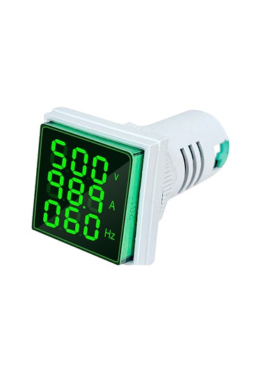 Reedark 3'ü 1 Arada Ac Akım Voltaj Frekans Göstergesi - 22mm Kare Led Ekran 60-500v/0-100a/20-75hz