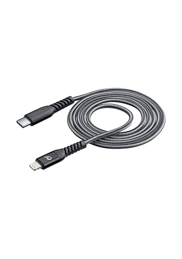 Cellularline Tetra Force Usb-C Lightning Data ve Şarj Kablosu 200 CM Siyah