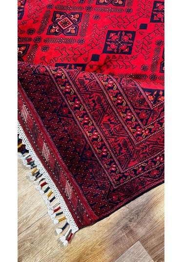 El Dokuma Afgan Halısı Kirmzi