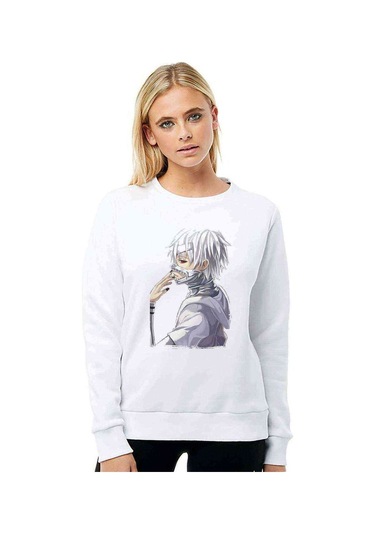 Anime Tokyo Ghoul Anteiku Baskılı Beyaz Kadın Sweatshirt (528291816)