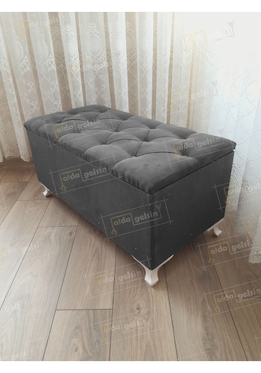 Lüks Sandıklı Kapitone Puf Bench Ayakucu Koltuk Pembe