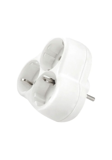 Depa Topraklı Papatya Golyat Fiş Priz 3'lü Beyaz 0