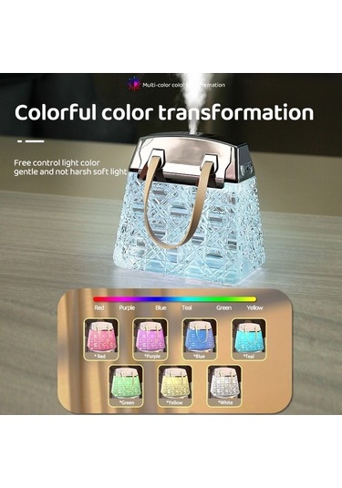 Createtech Şarj Edilebilir Mavi Masaüstü Küçük Kristal Nemlendirici Ve Aroma Aydınlatma Çantası, Ortam Aydınlatma Mm