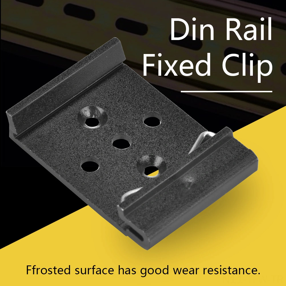 Tenfowee 35mm Din Rayı Sabitleyici Klipsi 5 Delikli, Pürüzlü Siyah, Alüminyum, Dayanıklı Diğer