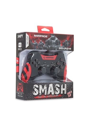 Snopy Rampage Sg-R218 Ps3/Pc X Input Kırmızı Usb 1.8M Joypad