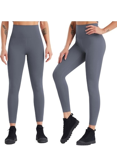 Tongxida Hava Kuvvetleri Mavisi Kadın Yoga Tayt Pantolonu - Yüksek Bel Kalça Kaldırma Koşu Fitness Spor Tayt Mavi