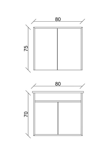 Sözcan Mobilya Dicle Tk. Asma Alt + Üst + Lavabo Antrasit 80 CM
