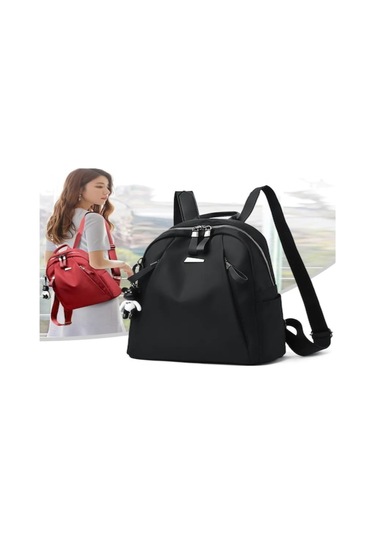 Moveevo Kadınlar İçin Pratik Günlük Sırt Çantası - Siyah, Hafif Kumaş, Bölmeli Depolama, Günlük Seyahat Ve İş İçin Uygun Siyah