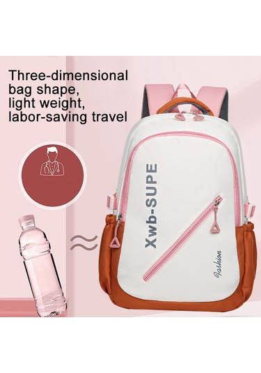 Backpack For Junior High School Students Cute Schoolbag Travel Bag Pink Pembe