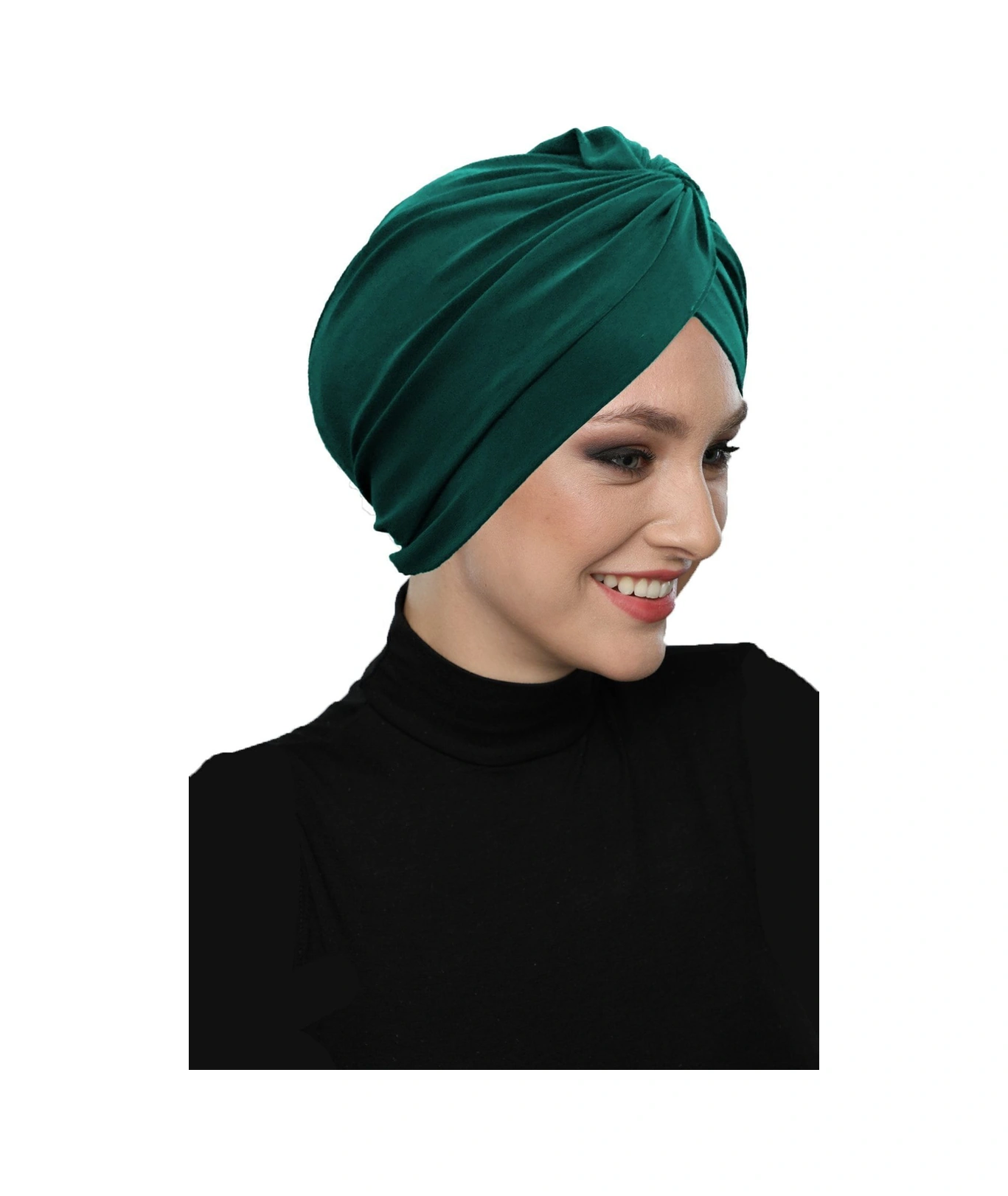 Çapraz Kancalı Yeşil Hazır Türban Tesettür Dış Ve Havuz Bonesi Hürrem